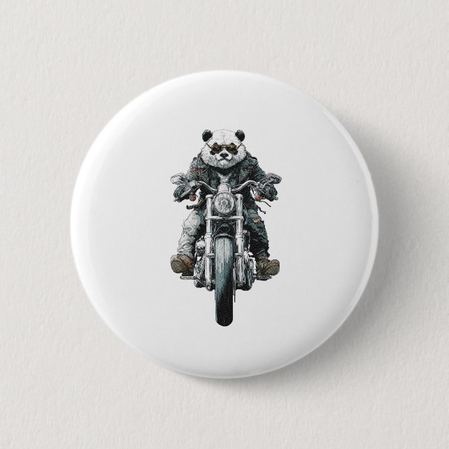 Badge Rond 5 Cm Panda motard (Devant)