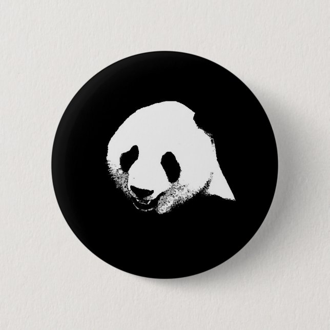 Badge Rond 5 Cm Panda noir et blanc (Devant)