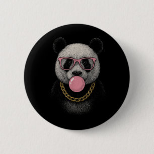 Badge Rond 5 Cm Panda Pink Bubble Gum Cadeaux Hommes Enfants Femme