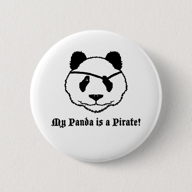 Badge Rond 5 Cm Panda Pirate (Devant)