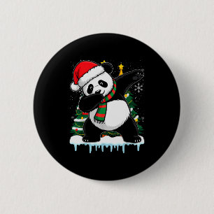 Badge Rond 5 Cm Panda qui fait dab Santa Noël Enfants Garçons Homm