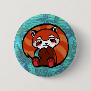 Badge Rond 5 Cm Panda rouge