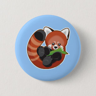 Badge Rond 5 Cm Panda rouge