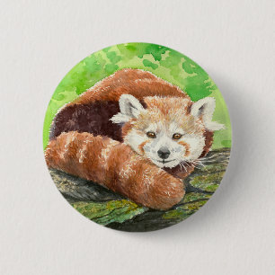Badge Rond 5 Cm Panda rouge