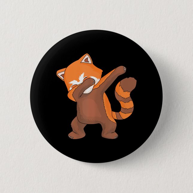 Badge Rond 5 Cm Panda rouge Dabbing Dab pour les amateurs de Live  (Devant)