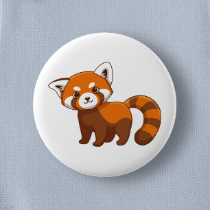 Badge Rond 5 Cm Panda roux mignon