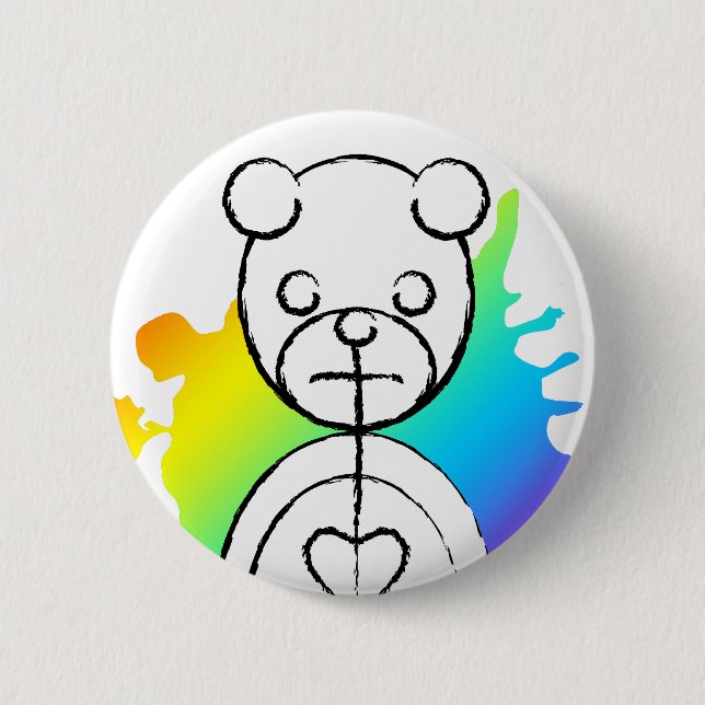 Badge Rond 5 Cm panda splatz. (Devant)