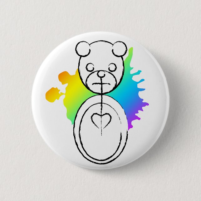Badge Rond 5 Cm panda splatz. (Devant)