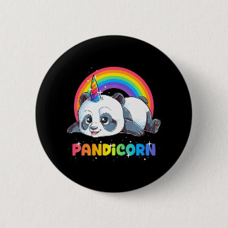 Badge Rond 5 Cm Panda Unicorn Pandicorn Girls Rainbow Pandacorn