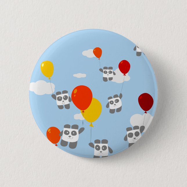 Badge Rond 5 Cm Pandas de ciel (Devant)
