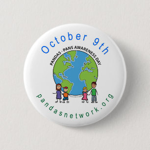 Badge Rond 5 Cm PANDAS/PANS Pin de jour de conscience du 9 octobre