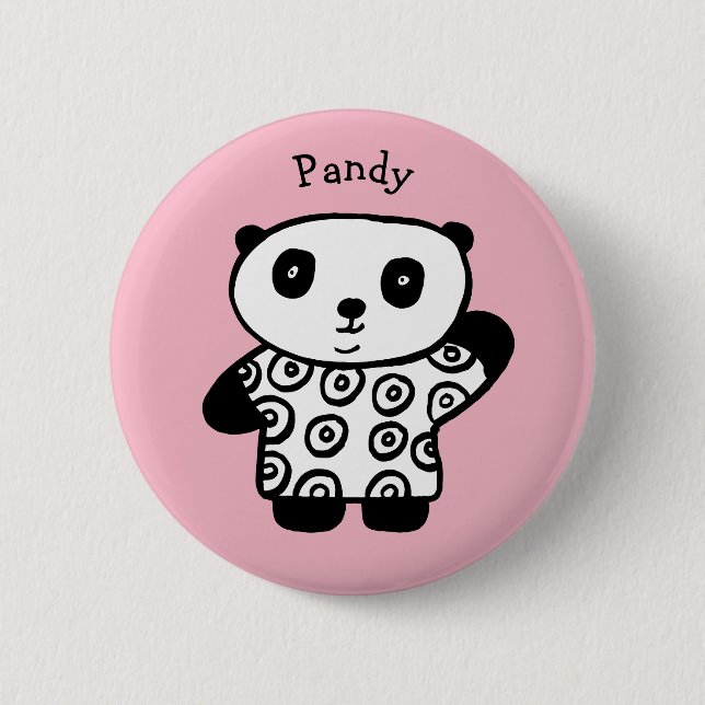 Badge Rond 5 Cm Pandy personnalisé le Panda (Devant)