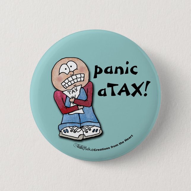 Badge Rond 5 Cm Panic FISC ! (Devant)
