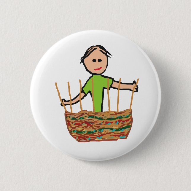 Badge Rond 5 Cm Panier (Devant)