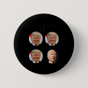 Badge Rond 5 Cm Panier amusant Trump Biden Élections Mème Vote