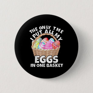 Badge Rond 5 Cm Panier de Pâques amusant Humour Adulte Pour Hommes