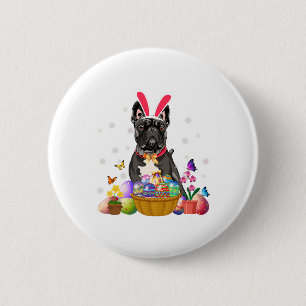 Badge Rond 5 Cm Panier d'oeufs de Pâques pour chien-taureau frança