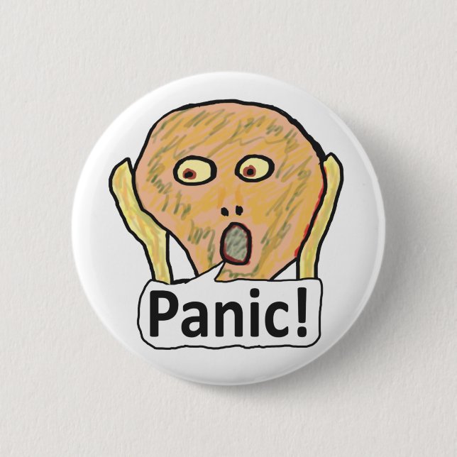Badge Rond 5 Cm Panique ! (Devant)