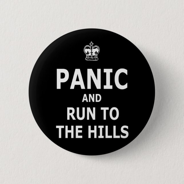 Badge Rond 5 Cm Panique (Devant)