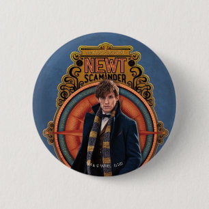 Badge Rond 5 Cm Panneau Art Nouveau NEWT SCAMANDER™ Walking