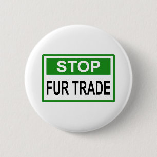 Badge Rond 5 Cm Panneau commercial Stop Fur vert