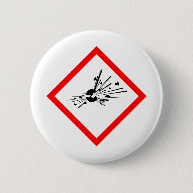 Badge Rond 5 Cm Panneau d'avertissement explosif (Devant)