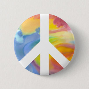 Badge Rond 5 Cm Panneau de Paix Pastel