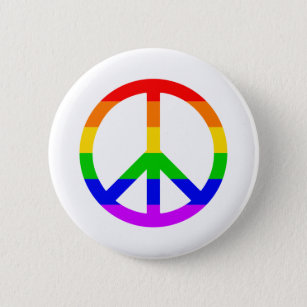 Badge Rond 5 Cm Panneau de paix Rainbow