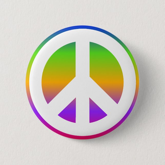 Badge Rond 5 Cm Panneau de paix Rainbow (Devant)