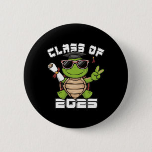 Badge Rond 5 Cm Panneau De Paix Tortue À Main Cl De 2025 Graduatio
