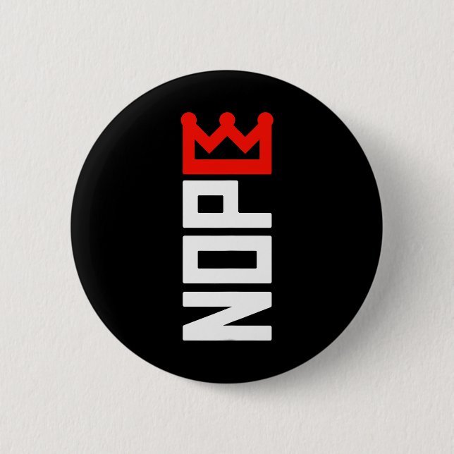 Badge Rond 5 Cm Panneau de protestation No Kings Vertical (Devant)
