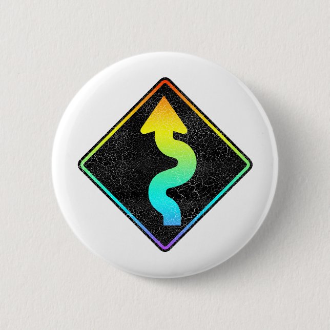 Badge Rond 5 Cm panneau de rue en courbe (Devant)