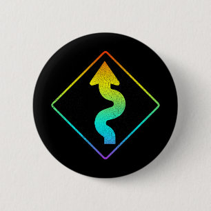 Badge Rond 5 Cm panneau de rue en courbe