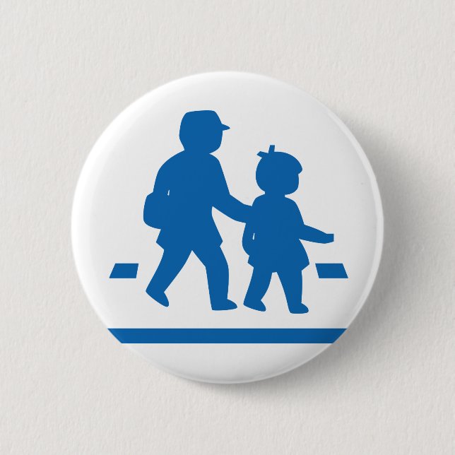 Badge Rond 5 Cm Panneau de signalisation scolaire >> Japonais (Devant)