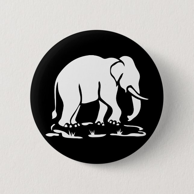 Badge Rond 5 Cm Panneau de trekking des éléphants asiatiques devan (Devant)