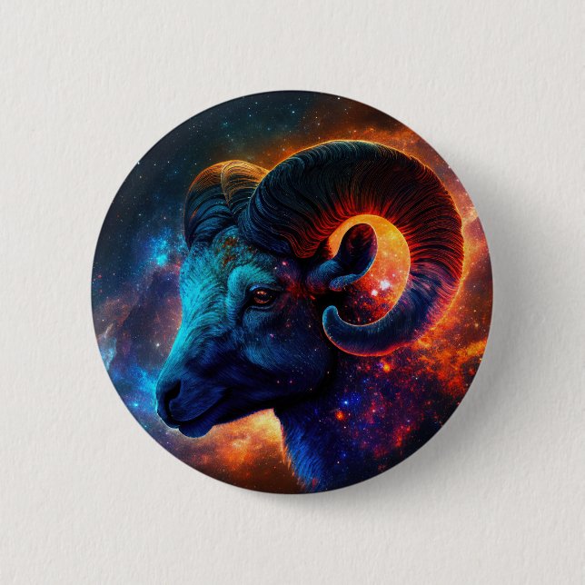 Badge Rond 5 Cm Panneau étoile Zodiac Aries - Pas de texte (Devant)