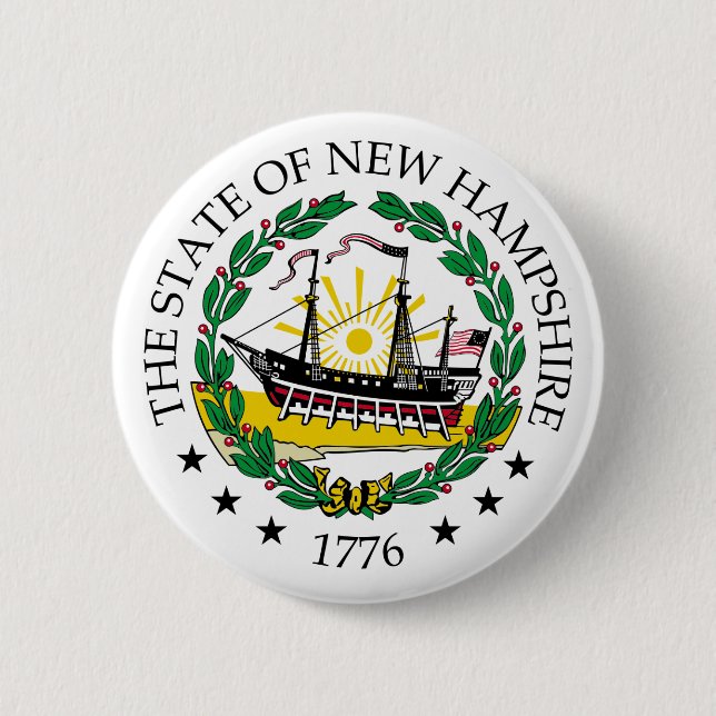 Badge Rond 5 Cm Panneau New Hampshire (Devant)