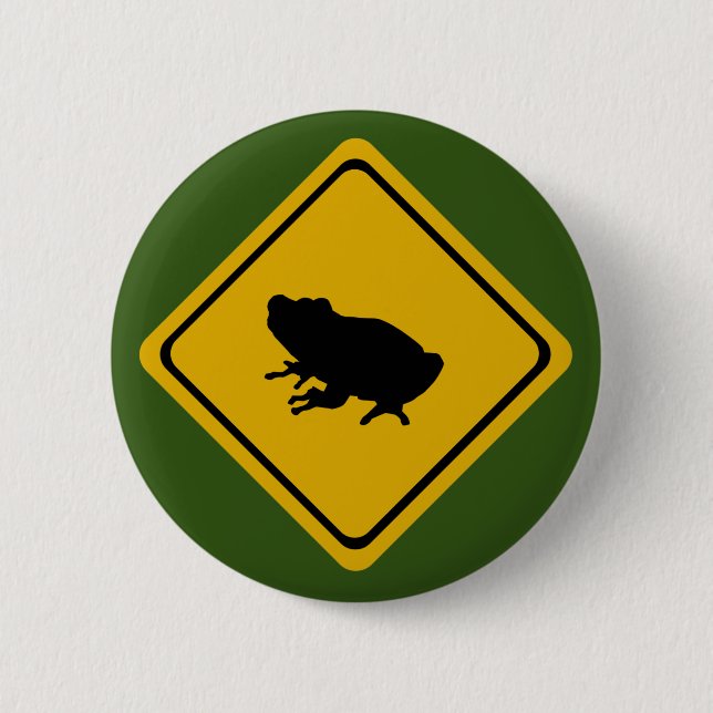 Badge Rond 5 Cm panneau routier de grenouille (Devant)