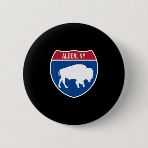 Badge Rond 5 Cm Panneau routier interstate à Alden New York Buffal
