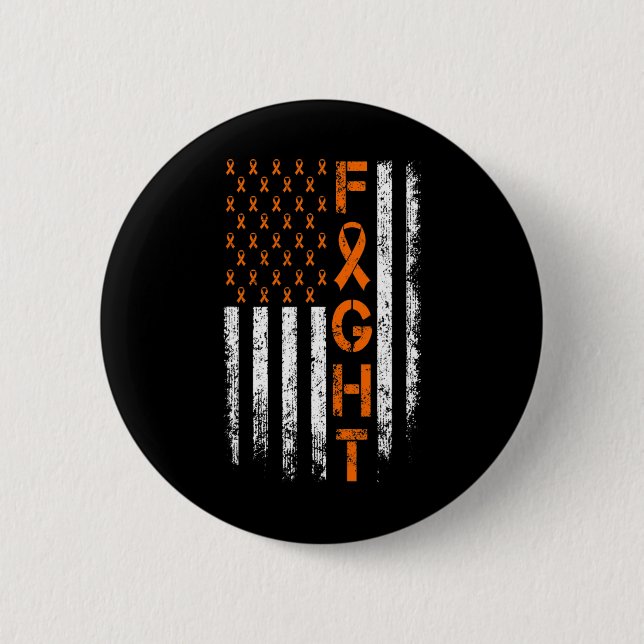 Badge Rond 5 Cm Panneau ruban orange - Sensibilisation à la leucém (Devant)