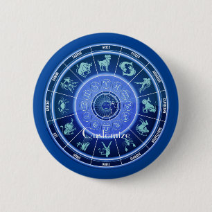 Badge Rond 5 Cm Panneau solaire Zodiac Calendrier Astrologie Thund