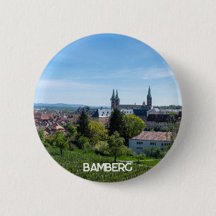 Badge Rond 5 Cm Panorama de la vieille ville historique de Bamberg