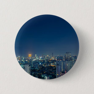 Badge Rond 5 Cm Panorama nocturne de Bangkok