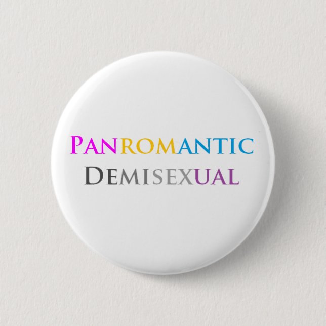 Badge Rond 5 Cm Panromantic Demisexual (Devant)