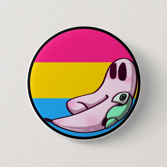 Badge Rond 5 Cm Pansexual Fresno Night Crawler Pride Pin (Devant)