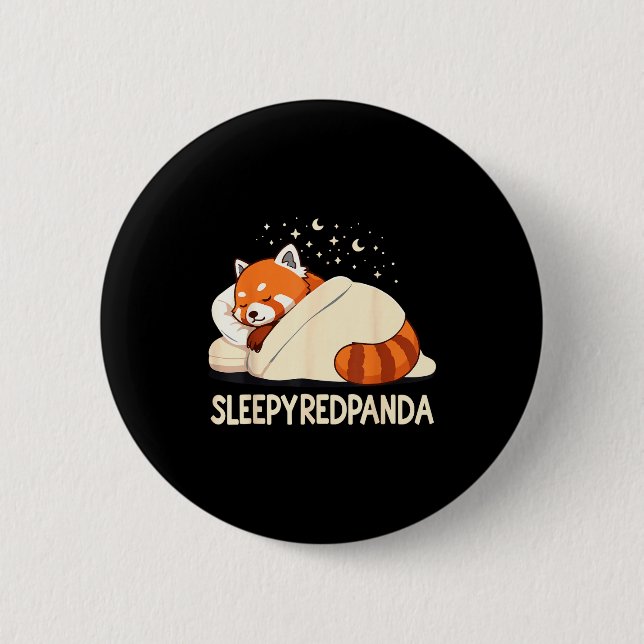 Badge Rond 5 Cm Pantalon de pyjama Panda roux  (Devant)