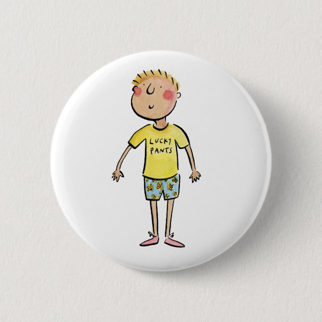 Badge Rond 5 Cm Pantalons chanceux (Devant)