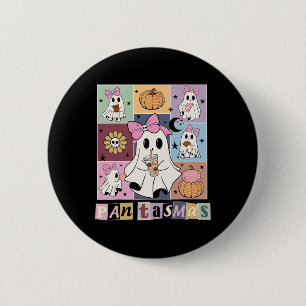 Badge Rond 5 Cm Pantasmas mexicain Halloween Ghost Éffrayant Conch