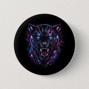 Badge Rond 5 Cm Panthère Cyber