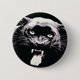 Badge Rond 5 Cm Panthère noire de Jaguar